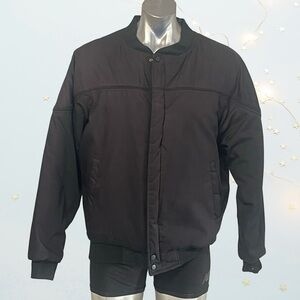 Vintage Barry Dolan Mens Black Quilted Bomber Jacket size 48